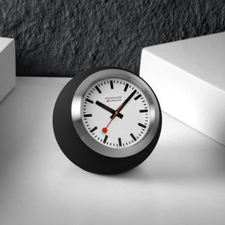 Schwarze Tisch-Uhr, 60 mm, Frontansicht