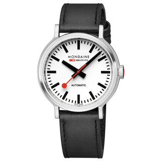 Original Automatik, Schwarzes Veganes Traubenleder, 41 mm	, Frontansicht