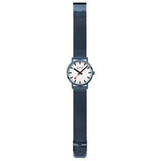 Classic, Blauer Edelstahl, 40 mm	, Vorderansicht des Armbands