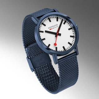 Classic, Blauer Edelstahl, 40 mm	, Frontansicht