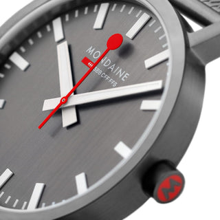 Classic, IP Grau Edelstahl, 40 mm	, Ziffernblatt