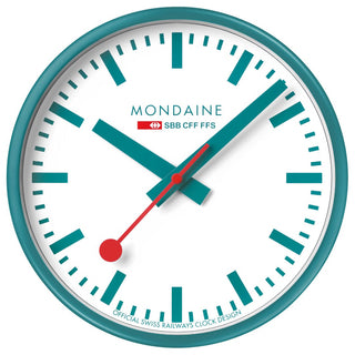 Teal Wall Clock, 25 cm	,Frontansicht