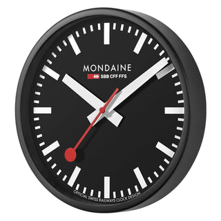 Wanduhr schwarz, 25cm, A990.CLOCK.64SBB