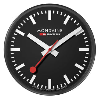 Wanduhr schwarz, 25cm, A990.CLOCK.64SBB
