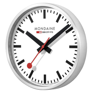 Silberfarbene Wanduhr, 40 cm