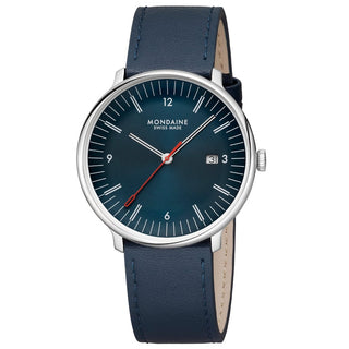 Doppio, Blaues Veganes Apfelleder, 41 mm, Frontansicht