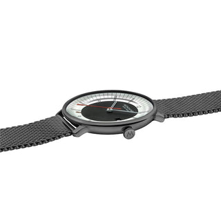 Doppio Mirror Limited Edition, Edelstahl, 41 mm, Seitenansicht mit Fokus auf die Krone