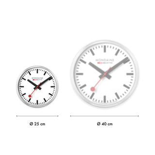 Red Wall clock, 25 cm