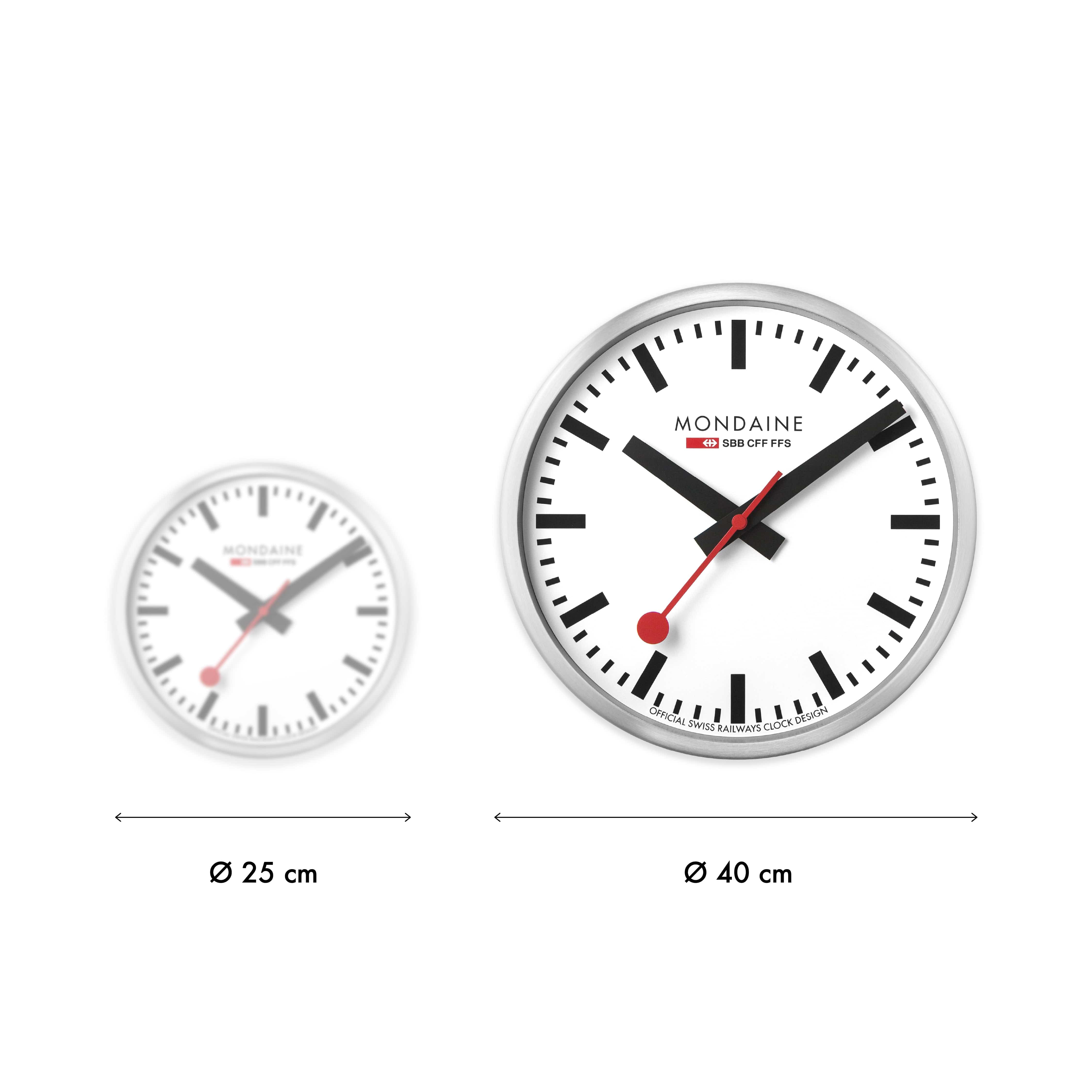 Wall Clock, 40cm, silver kitchen clock, A995.CLOCK.16SBB