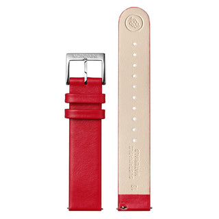 evo2, 35 mm, Rotes Veganes Traubenleder Uhr, MSE.35110.LCV, Vorder- und Rückansicht des Armbands