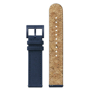 essence, 41mm, Ozean-Blaue nachhaltige Uhr, MS1.41140.LD, Ansicht der Vorder- und Hinterseite des Armbands aus Textil 
