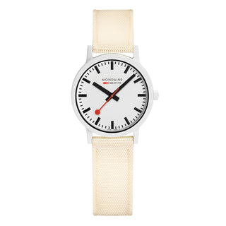 essence white, 32mm, nachhaltige Uhr für Damen, MS1.32111.LT, Frontansicht