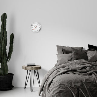 Silver Coloured Wall clock, 25cm